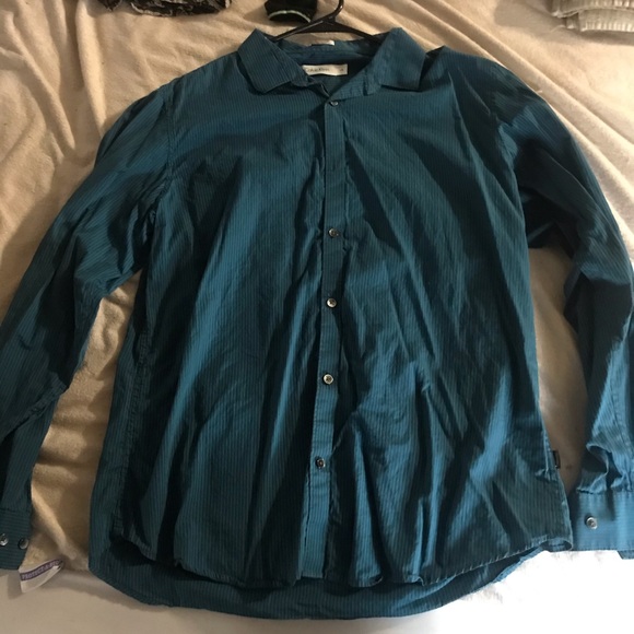 Blue Calvin Klein Dress Shirt - Picture 1 of 3